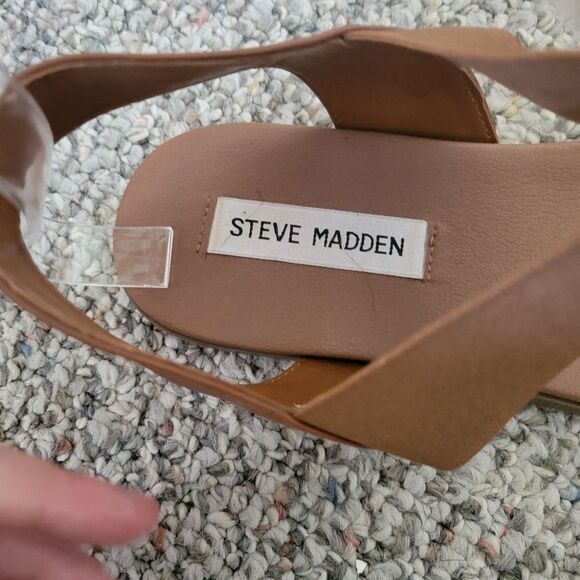 Steve Madden Darnell Brown Leather Sandals Size 10 - Picture 4 of 6